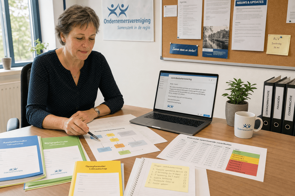 Hoe zet je een duidelijke workflow op voor contributieherinneringen en wanbetalingen in de administratie van een vereniging, zodat je consequent blijft innen zonder de relatie met leden te&nbsp;schaden?