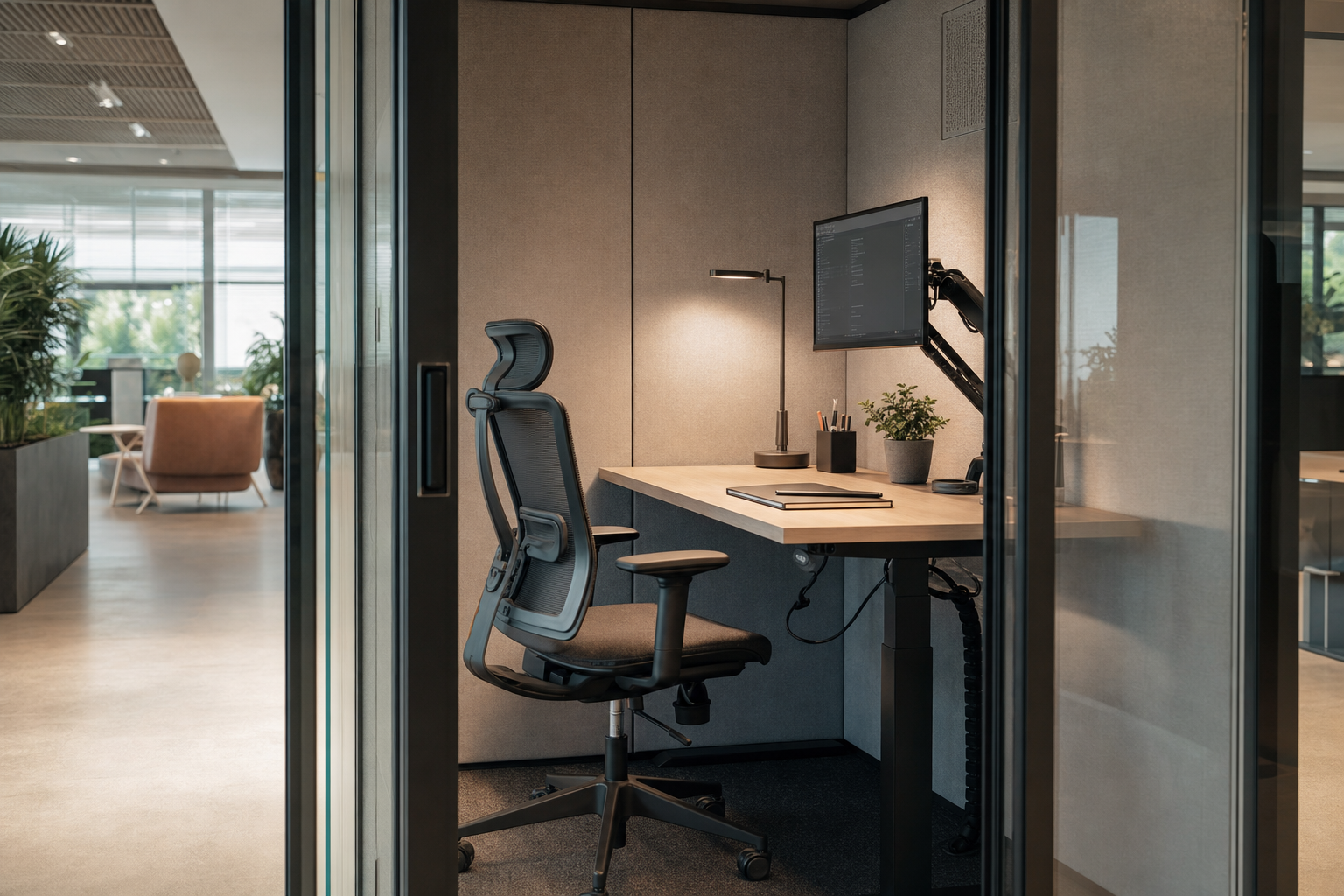 Stiltewerkplek op kantoor