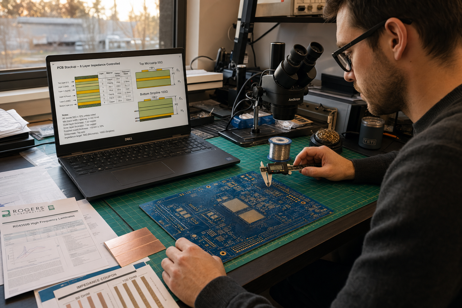 PCB met impedantiegecontroleerde sporen