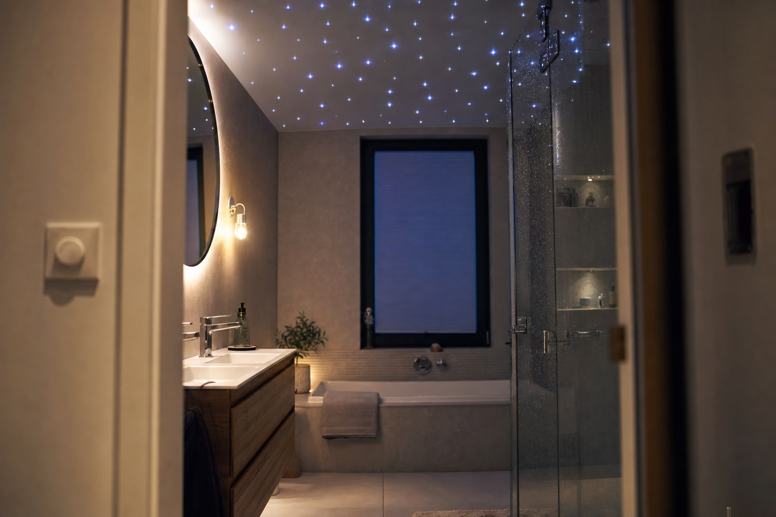 Installatie sterrenhemel plafond badkamer